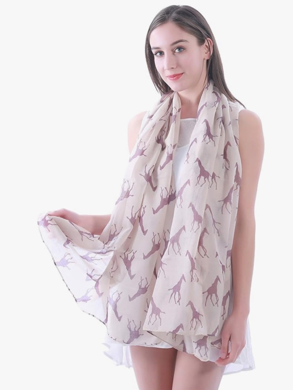 Giraffe Print Lightweight Shawl Scarf